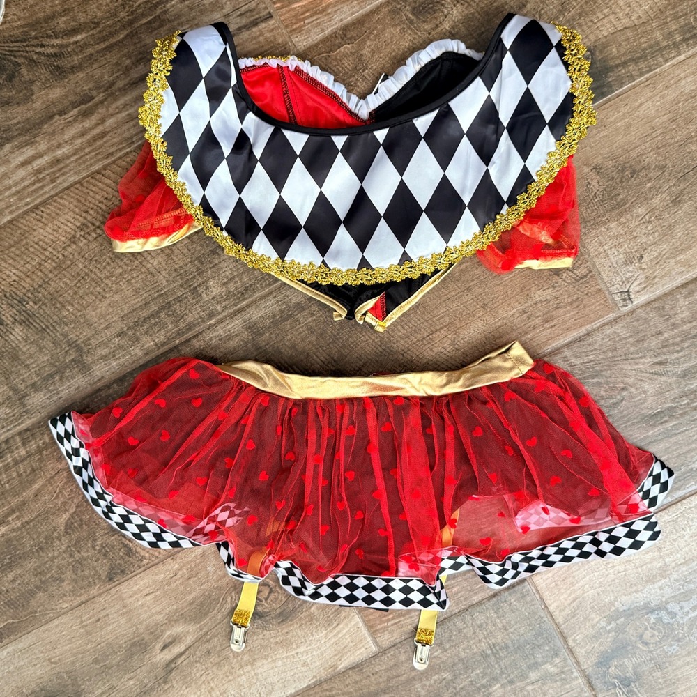 Leg Avenue Women Wicked Wonderland Queen 3pc Costume (87138),Red, M - Picture 3 of 16